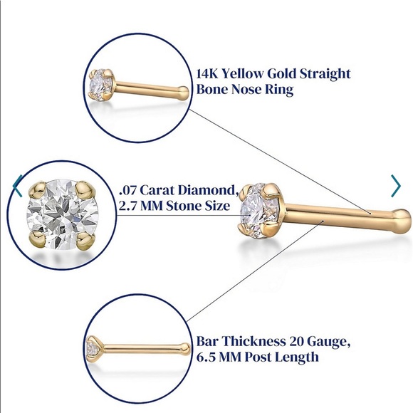 Diamond nose stud - Picture 1 of 4